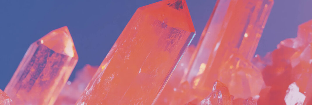 Colorful angular crystal flares with distinct texture and sharp edges under soft lighting