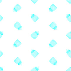 Mint baby bottles vector seamless pattern. Infant nutrition, newborn feeding, nursing background