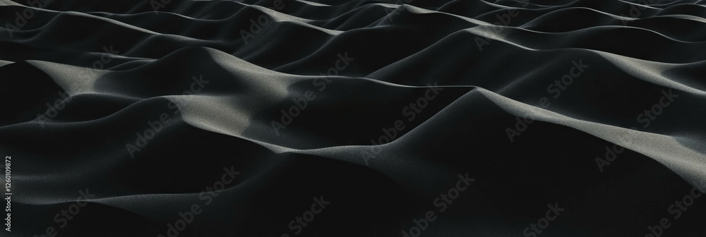 Aufkleber Exploring the intricate textures of black sand dunes with sharp crests and deep shadows
