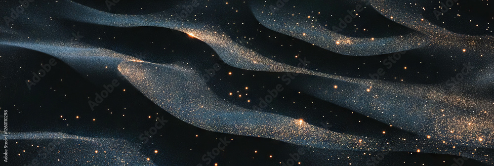 Poster black sand with fine magnetite particles creating an intricate metallic texture