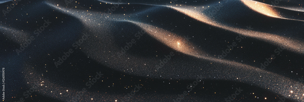 Poster Black sand texture with fine volcanic dust creating soft shadows and gentle waves