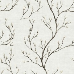Fototapeta premium A tree branch pattern is shown in a white background