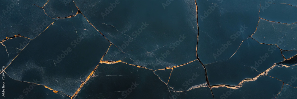 Poster Cracked black wall texture with deep grey lines showcasing unique details and patterns