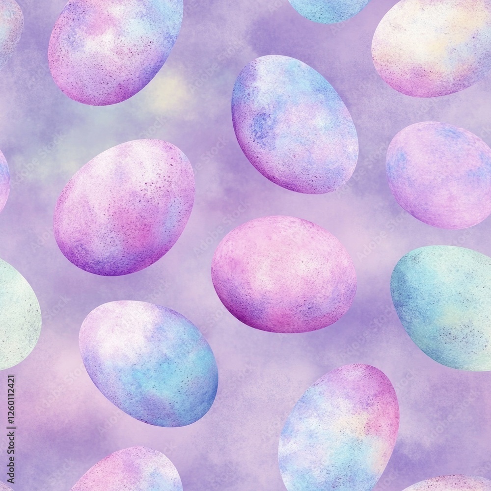 Poster a pattern of eggs in various colors and sizes