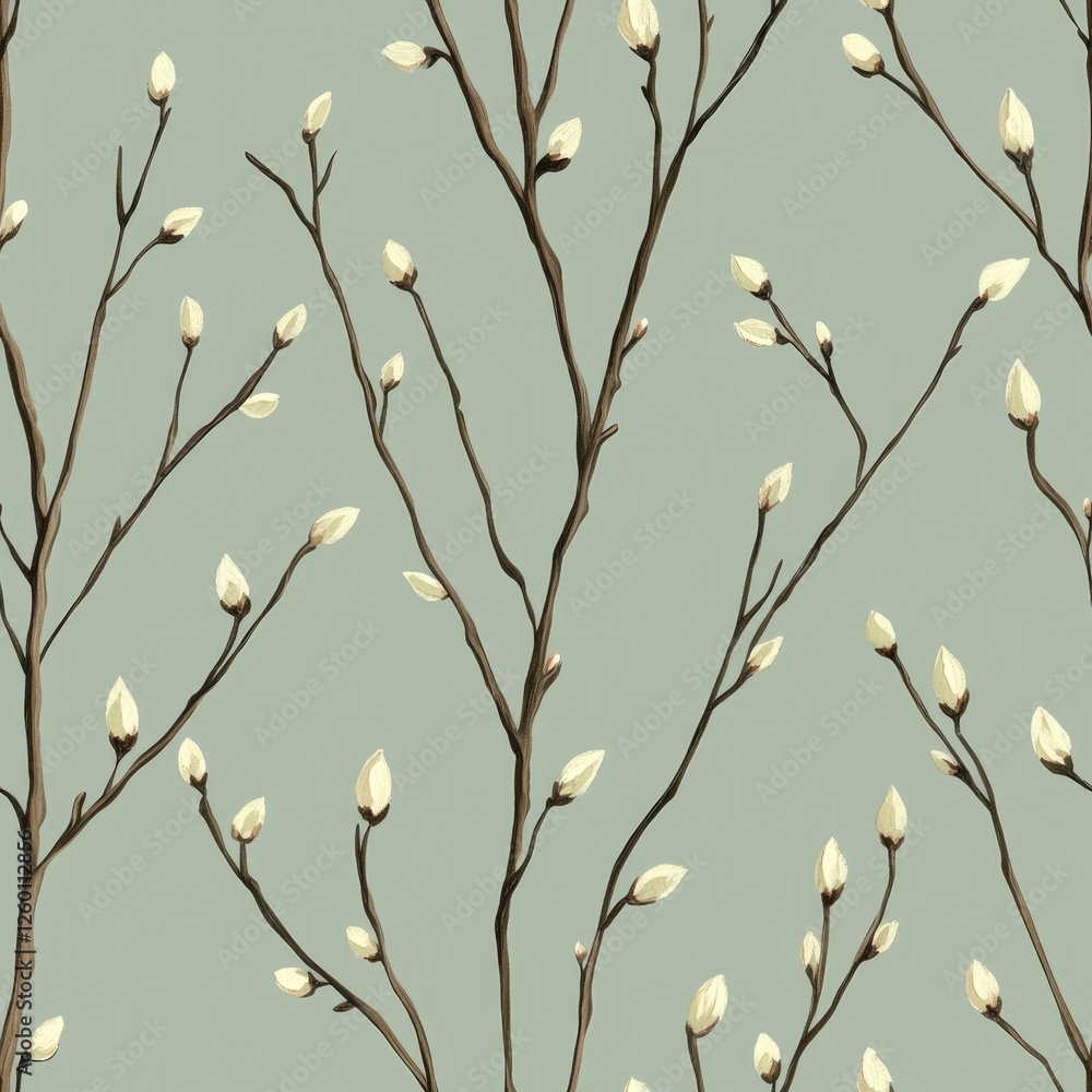 Poster a wall with a tree pattern on it