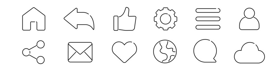 Naklejka premium Social media icon. Social media interface icon