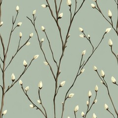 A wall with a tree pattern on it