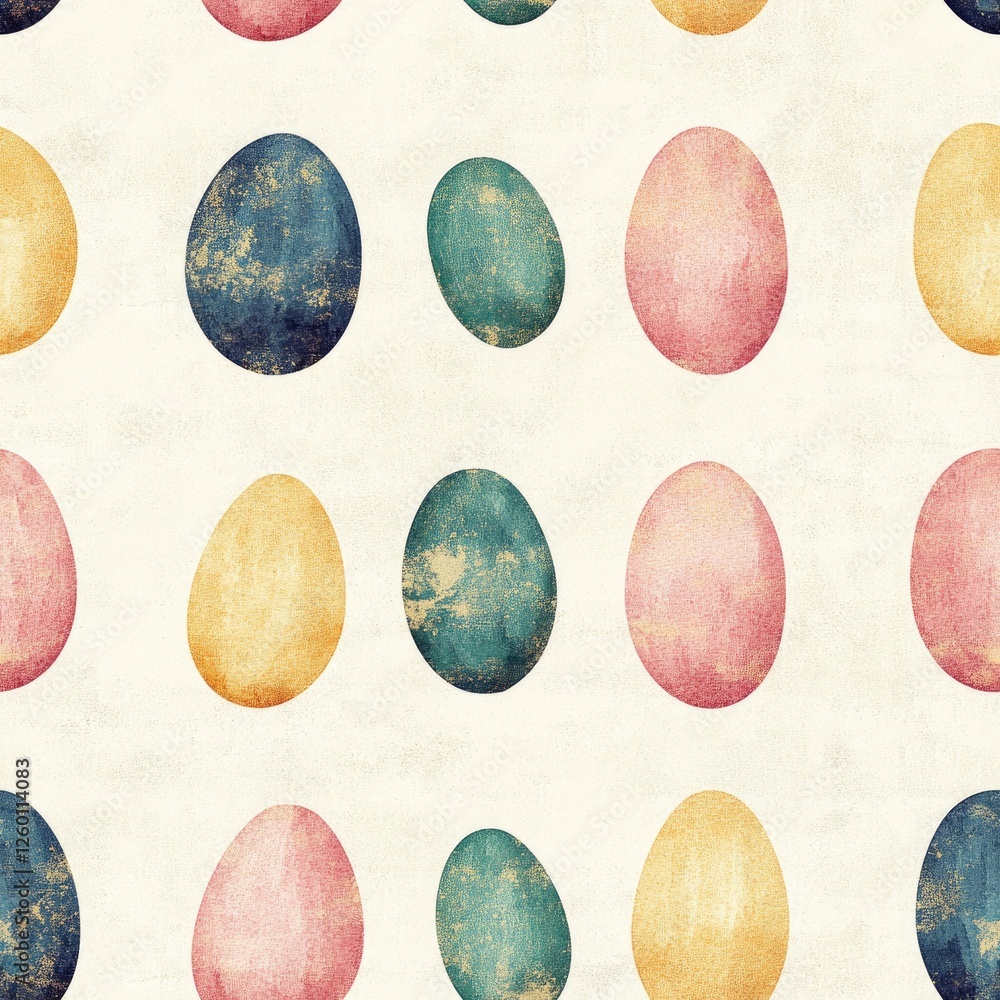 Poster a pattern of eggs in various colors and sizes