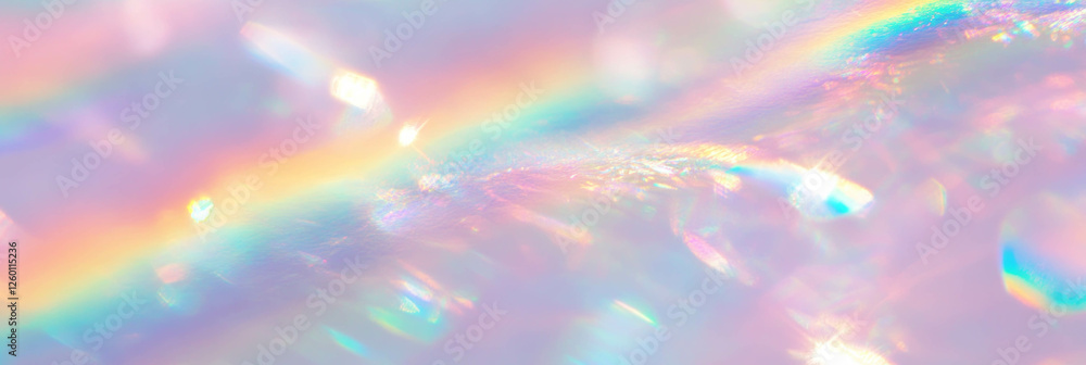 Aufkleber Bright bokeh texture with intense rainbow spectrum and sharp crystalline sparkle