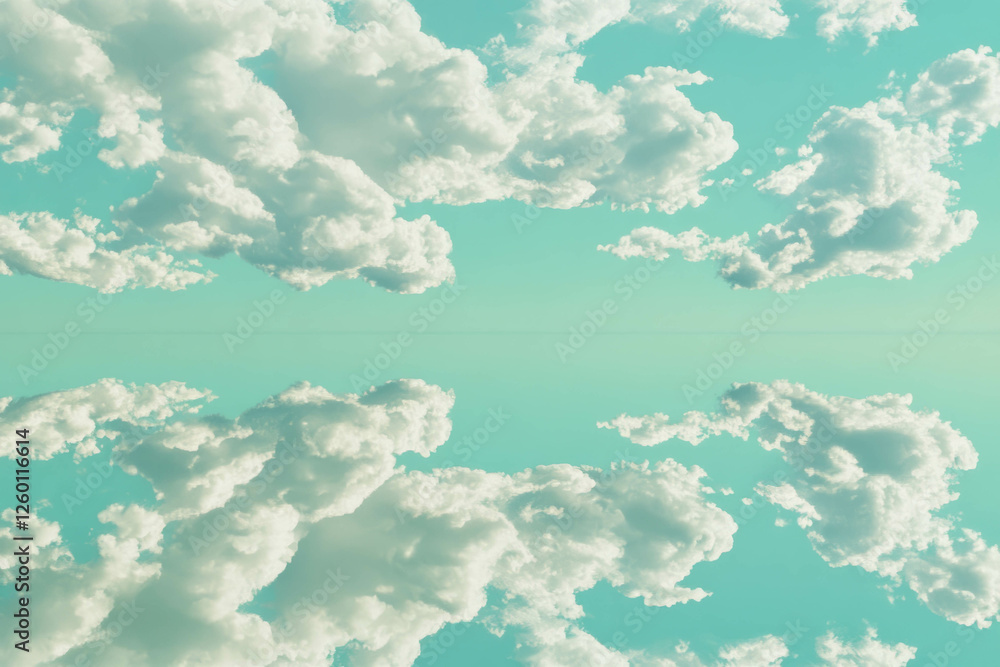 Poster bright green texture reflecting clouds and sky against a black background featuring smooth surface