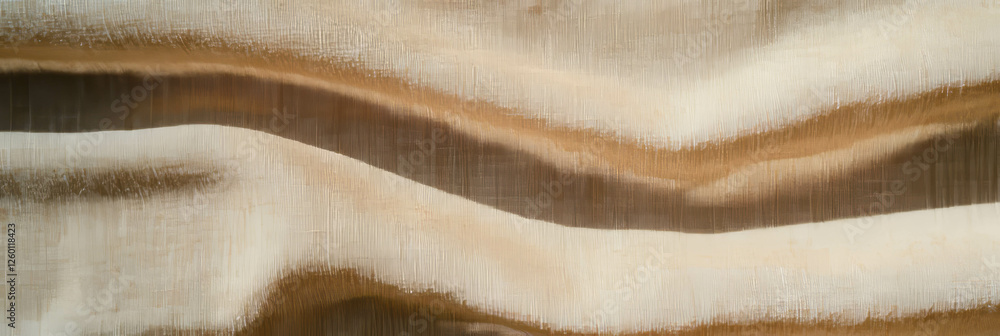Poster striped brown tablecloth with fine lines creates a rustic and textured dining atmosphere