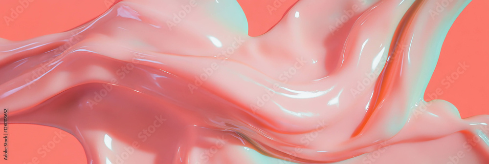 Poster playful texture of bubblegum matte pink gel creating a smooth and inviting surface