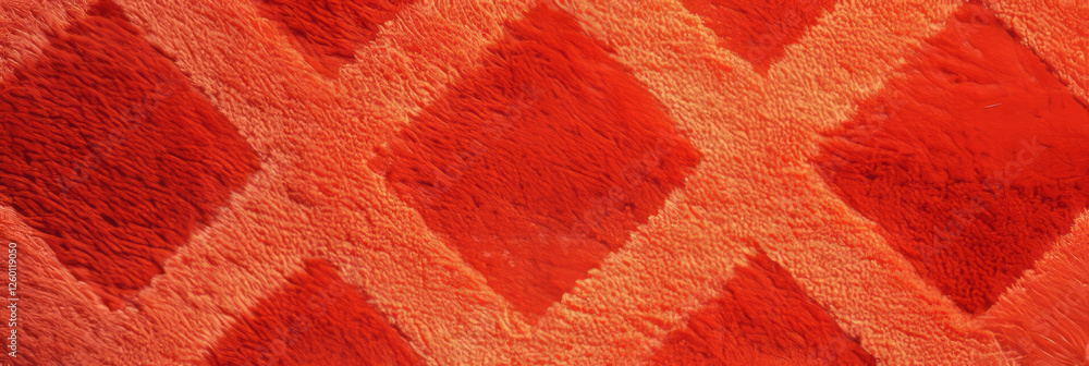 Leinwandbilder burnt orange loop carpet with geometric pattern and dense textured surface