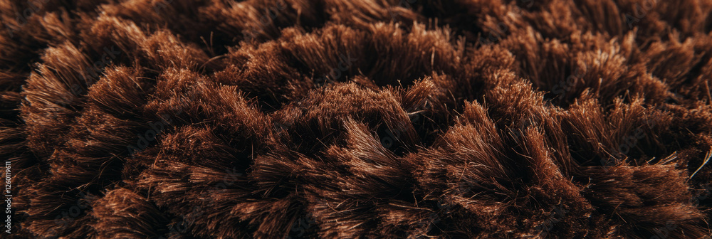 Aufkleber dense chocolate brown plush carpet texture in soft lighting enhances a cozy atmosphere