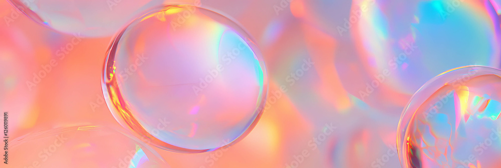 Poster circular crystal flares with smooth edges and vibrant gradient transitions enhance visual appeal