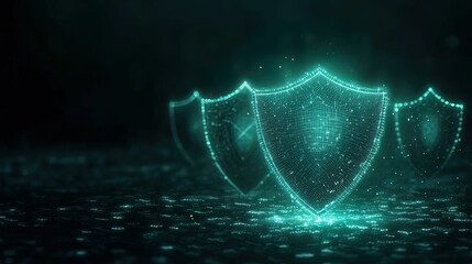 Naklejka premium Digital transaction security visualized cybersecurity landscape graphic futuristic environment abstract viewpoint safe commerce concept
