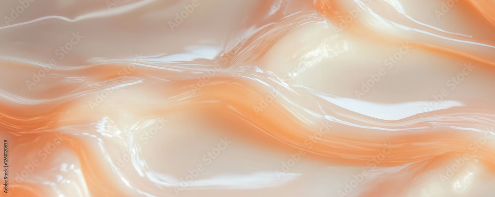 Poster clear gel texture with subtle beige ripples and a soft sheen on a clean surface