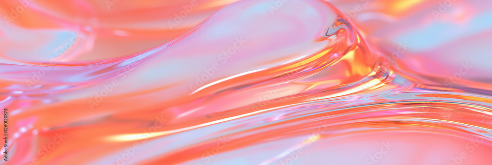 Poster elegant clear gel texture with flowing design and subtle light reflections in soft tones