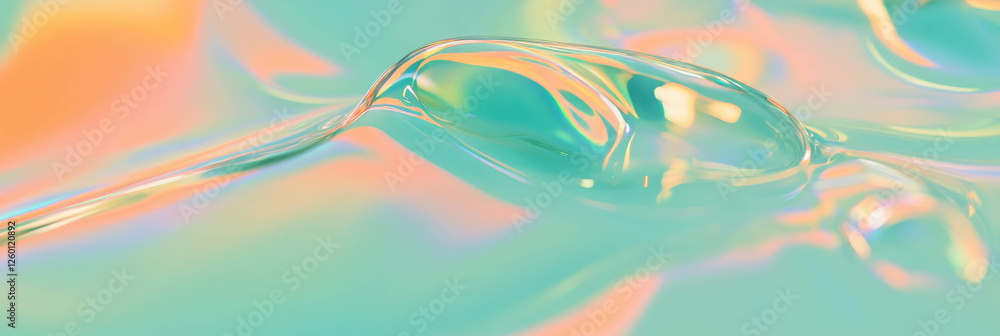 Poster Clear gel texture with smooth flow and subtle reflections in a clean aesthetic setting