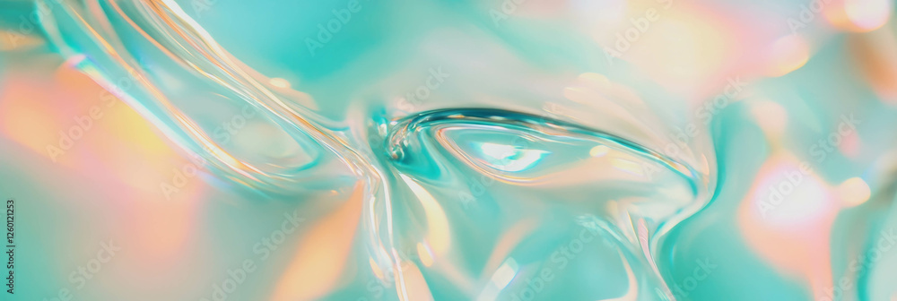 Poster elegant clear viscous gel with light refraction creating a clean cosmetic backdrop