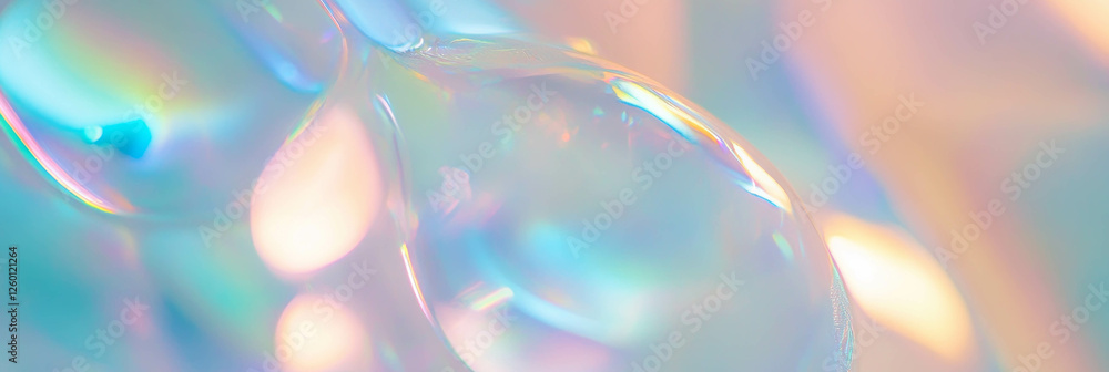 Poster Elegant clear viscous gel texture with subtle light refraction creating a clean aesthetic