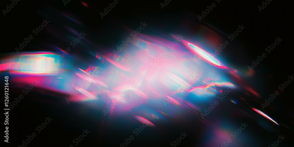 Aufkleber Bokeh texture with radiant light against a black background creating a dramatic visual effect