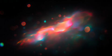 Bokeh texture with radiant light and soft colors on a dark background