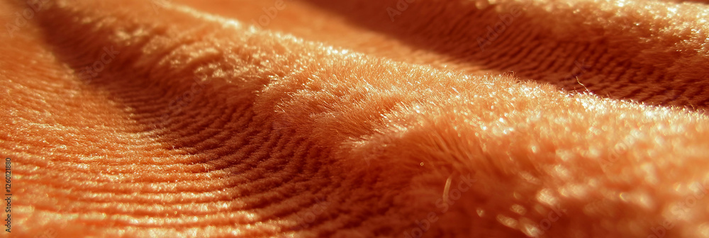 Poster Dense textured loop carpet with copper hue showcases irregular patterns and subtle shadows