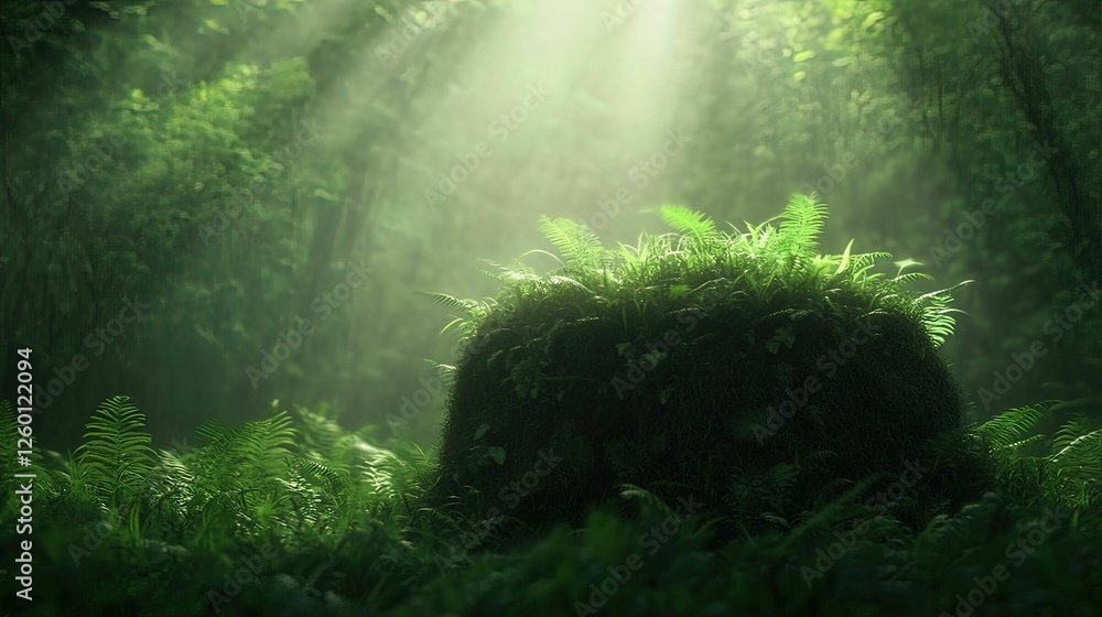 Aufkleber ai machines integrating with nature in a dense jungle lush environment digital perspective futuristi