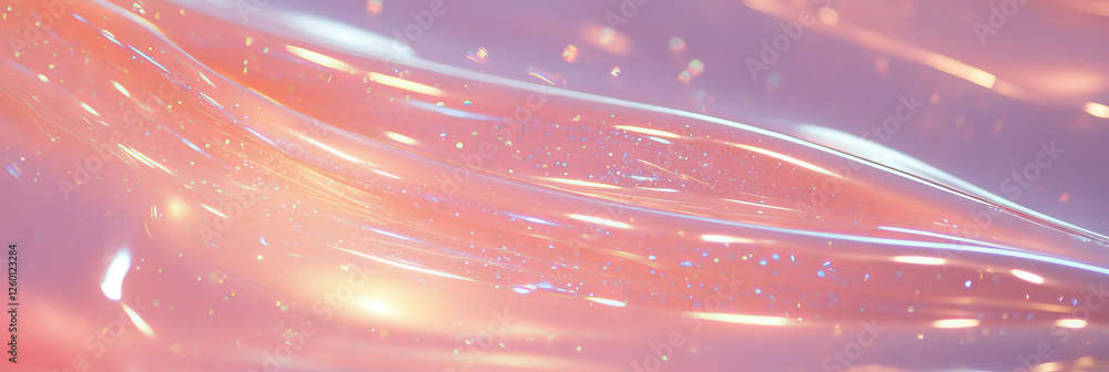 Poster elegant clear gel texture featuring shimmering fibers and distinct light diffusion