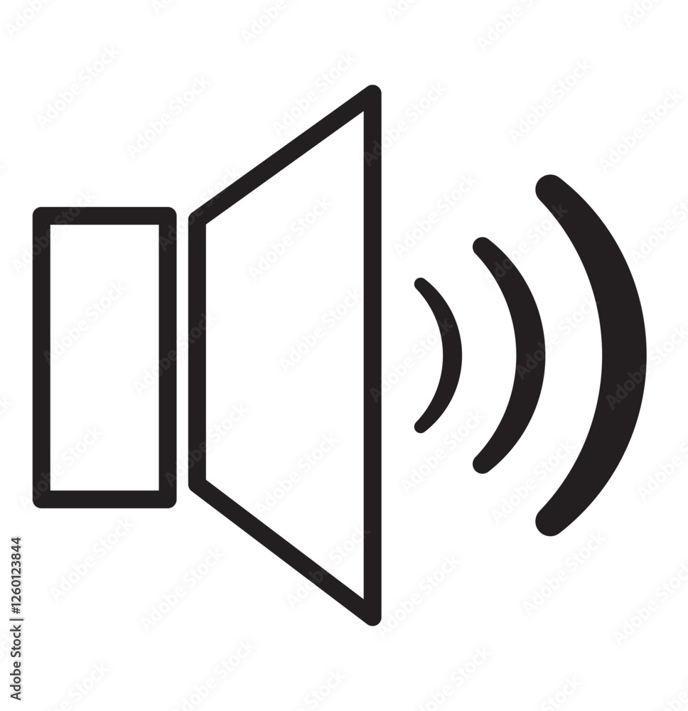 Poster sound volume icons set with different signal levels on white background. аn icon that increases and 