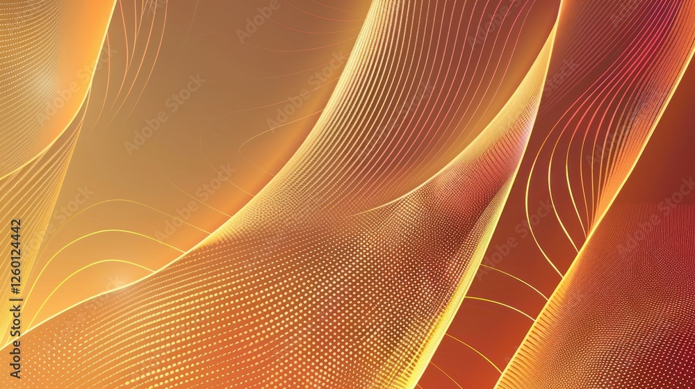 Poster abstract orange and yellow wave patterns with soft light effects