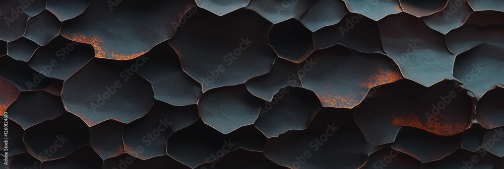 Aufkleber Exploration of dark brown cone wafer texture featuring irregular hexagonal grids and varied lines