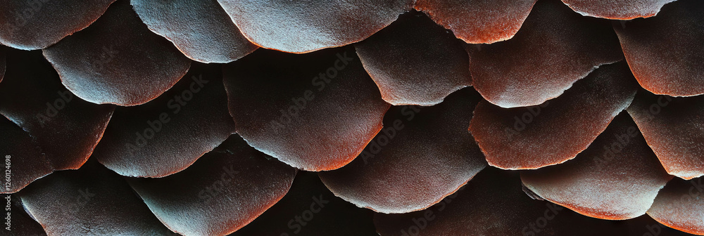 Poster dark brown cone wafer texture featuring densely packed hexagons and rich surface details