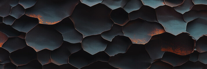 Fototapeta premium Exploration of dark brown cone wafer texture featuring irregular hexagonal grids and varied lines