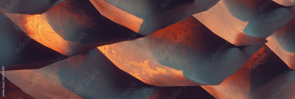 Poster dark brown cone wafer texture featuring jagged lines and distorted diamond patterns