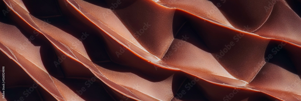 Poster textured dark brown cone wafer featuring intricate diamond grid patterns in rich detail