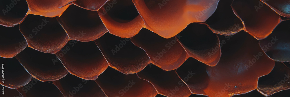 Aufkleber Dark brown cone wafer texture with hexagonal grid pattern and dense appearance