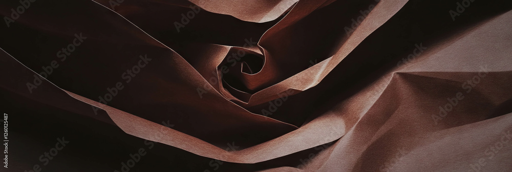Aufkleber coarse spiral pattern of dark brown paper with uneven surface details and texture