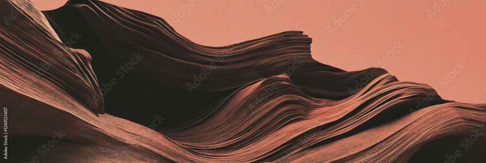 Poster unique dark brown paper texture with swirling patterns creating a natural landscape