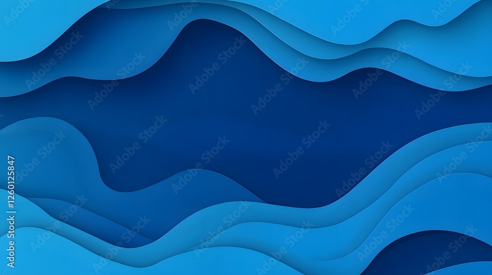 Aufkleber abstract blue layered waves create a visually appealing composition
