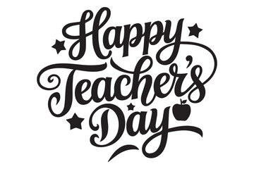 Obraz premium Happy teacher's day calligraphy silhouette