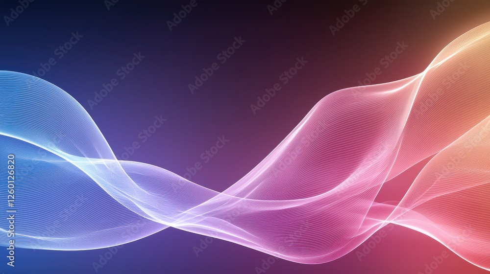 Poster dynamic flowing abstract wave lines background design for modern art