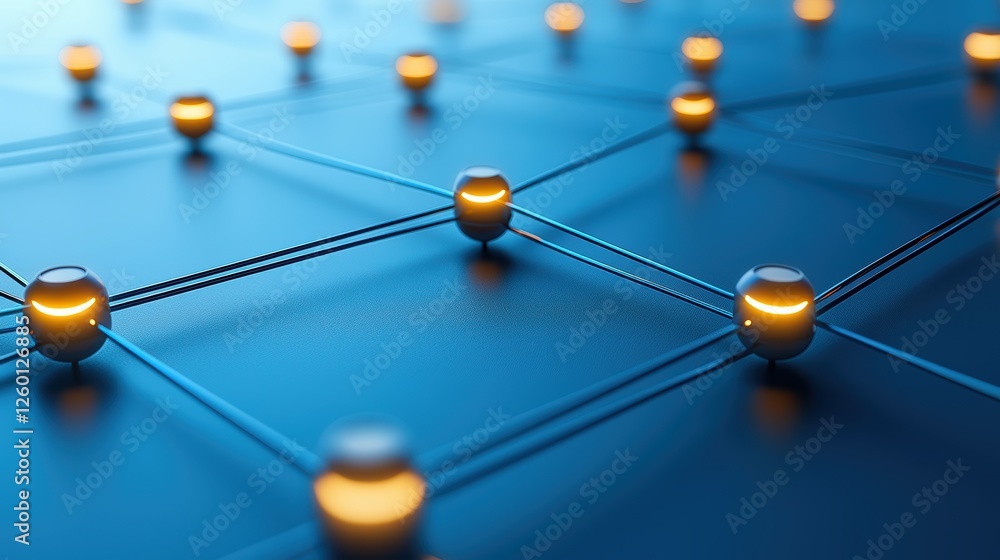 Poster intricate network of glowing lights, a complex web of interconnected illumination