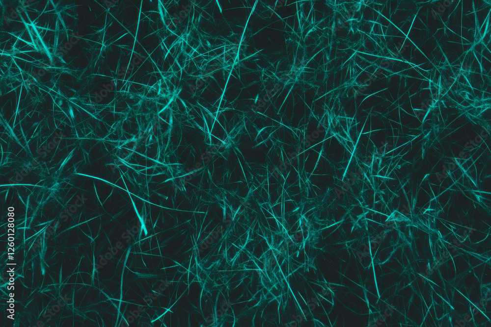 Poster Dark green textured background with tangled grass and deep shadows for creative projects
