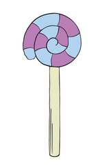 Lollipop vector illustration. Hand drawn candy.