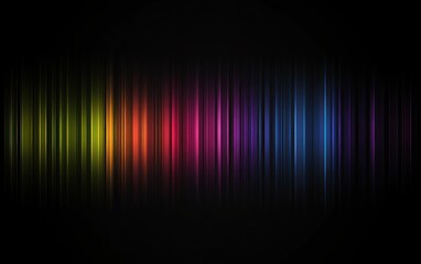 Abstract colorful vertical light streaks on black background.