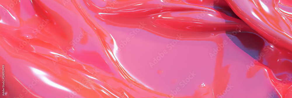 Aufkleber Dark pink glossy gel with viscous texture creating a striking visual effect