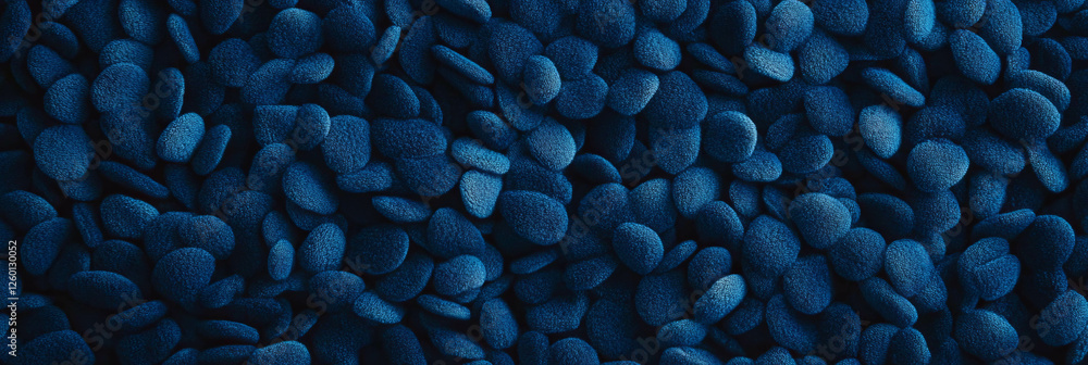 Leinwandbilder Deep indigo loop pile carpet texture with varied loop sizes and compact density