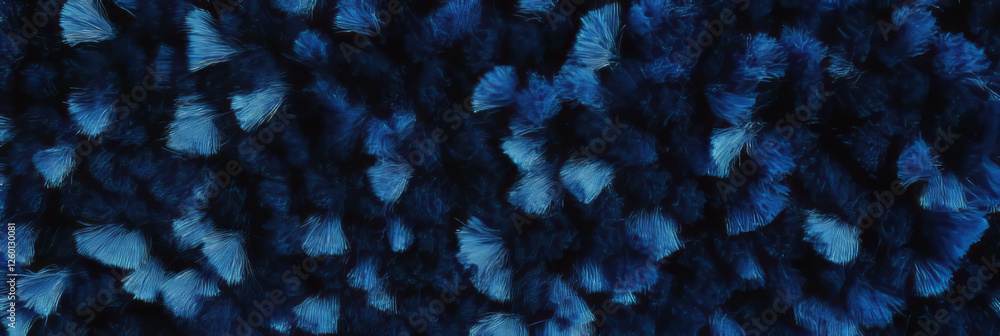 Poster Texture of deep indigo loop pile carpet with varied sizes and even lighting for modern spaces